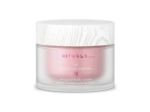 Rituals The Ritual of Sakura Whipped Body Cream 220ml 48-Hour Hydration Refillable Cherry Blossom Rice Milk Rituals The Ritual of Sakura Whipped Body Cream 220ml glass jar