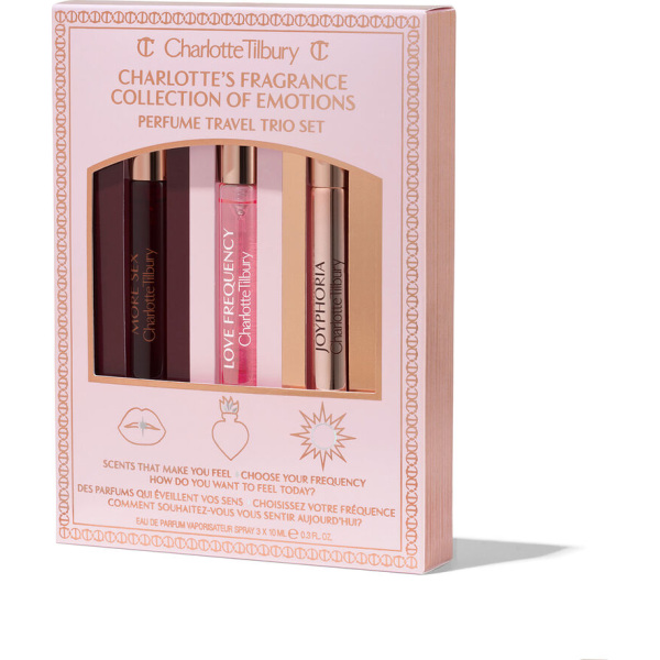 Charlotte Tilbury Collection of Emotions Fragrance Trio Set 3x10ml Charlotte Tilbury Fragrance Trio set with Love Frequency, More Sex and Joyphoria