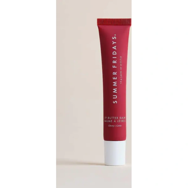 Cherry Summer Fridays Lip Butter Balm Treatment for Hydration + Nourishing Shine Summer Fridays Lip Butter Balm Cherry