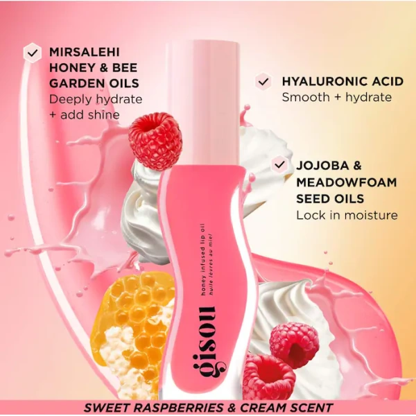 Gisou Honey Infused Lip Oil Raspberry Swirl