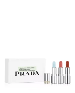 Prada Mini Lipstick and Balm Set with three lip products