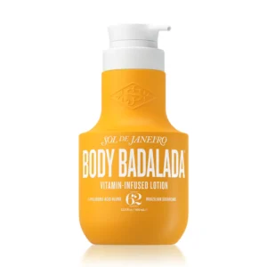 Weightlessly hydrate skin with our 7 hyaluronic acid blend and Brazilian sugarcane infused lotionThere's no holding back with 24-hour weightless hydration. This fast-absorbing, lightweight silky body lotion nourishes for seriously touchable, healthy-looking skin. Plus, it's scented with our irresistible & sunny Cheirosa 62™ fragrance. Features + Benefits Delivers 24-hour weightless hydration Promotes healthy-looking skin Weightless daily lotion glides on effortlessly for silky softness Irresistible & sunny Cheirosa 62™ fragrance with notes of pistachio and salted caramelCheirosa 62™ Scent Profile:Top: pistachio, almondMid: heliotrope, jasmine petalsDry: vanilla, salted caramel, sandalwood Show more 9:48 PM Sol de Janeiro Body Badalada Vitamin-Infused Lotion Cheirosa 62