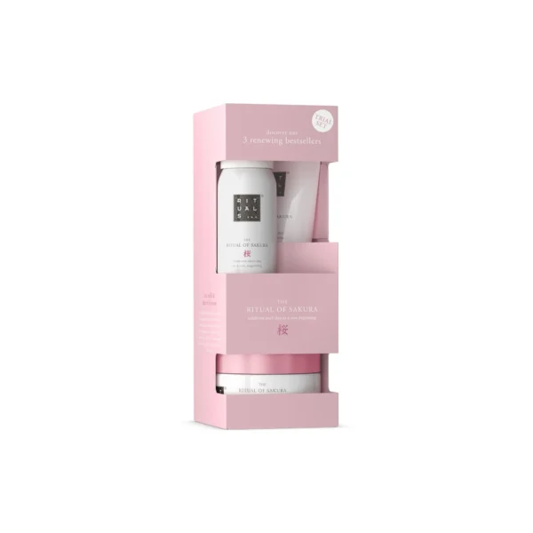 Rituals The Ritual of Sakura Trial Set Shower Gel Body Scrub Body Cream Cherry Blossom Rice Milk Rituals The Ritual of Sakura 3 Piece Body Care Trial Set