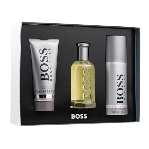 Hugo Man 3-Piece Gift Set EDT shower gel and deodorant spray