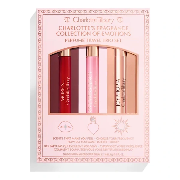 Charlotte Tilbury Collection of Emotions Fragrance Trio Set 3x10ml Charlotte Tilbury Fragrance Trio set with Love Frequency, More Sex and Joyphoria