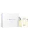 Shop Calvin Klein Eternity for Women Eau de Parfum Gift Set. Includes 100ml EDP, body lotion, and 10ml purse spray. A timeless floral fragrance with rose, lily, and sandalwood.