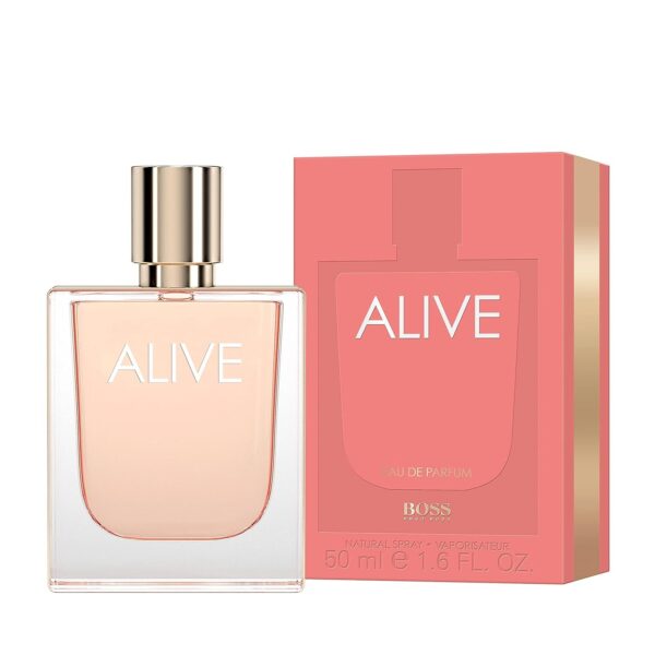 Shop Hugo Boss Alive Eau de Parfum for Women 50ml. A fruity floral woody fragrance with apple, plum, jasmine sambac, and vanilla for a warm, radiant scent.