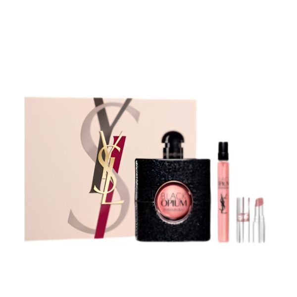 YSL Black Opium EDP 3-Piece Gift Set for Women with loveshine lipstick